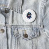 Tangled Skullmas � Funny Xmas Skeleton Ronde Button 5,7 Cm (In situ)