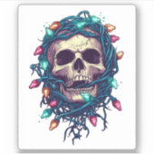 Tangled Skullmas � Funny Xmas Skeleton Sticker (Voorkant)