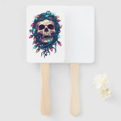 Tangled Skullmas - Grappige Kerst Schedel Handwaaier (Voorkant en achterkant)