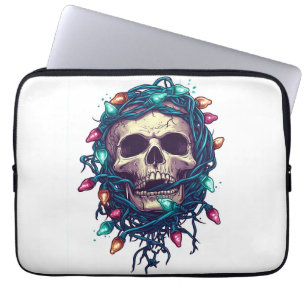 Tangled Skullmas � Grappige Kerst Skelet Laptop Sleeve
