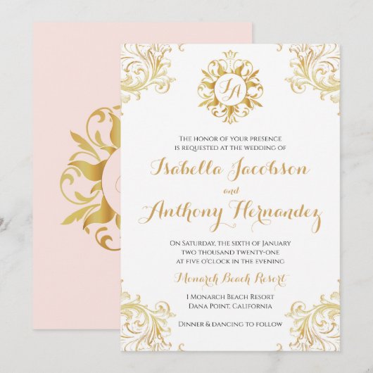 Tangled Sun Invitation Kaart (Voorkant / Achterkant)