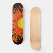 Tangled Sun, kleurrijke zon Abstracte kunst Persoonlijk Skateboard (Voorkant)