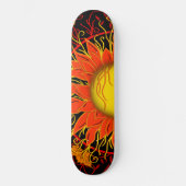 Tangled Sun, kleurrijke zon Abstracte kunst Persoonlijk Skateboard (Voorkant)