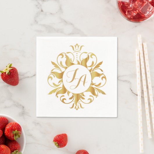 Tangled Sun Monogram Napkins Servet (Insitu)