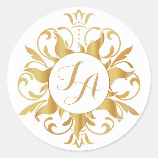 Tangled Sun Monogram Sticker (Voorkant)