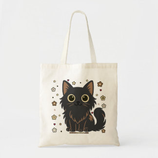 Tangled Tina Floral Cat Tote Bag