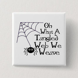 Tangled Web Spider Vierkante Button 5,1 Cm
