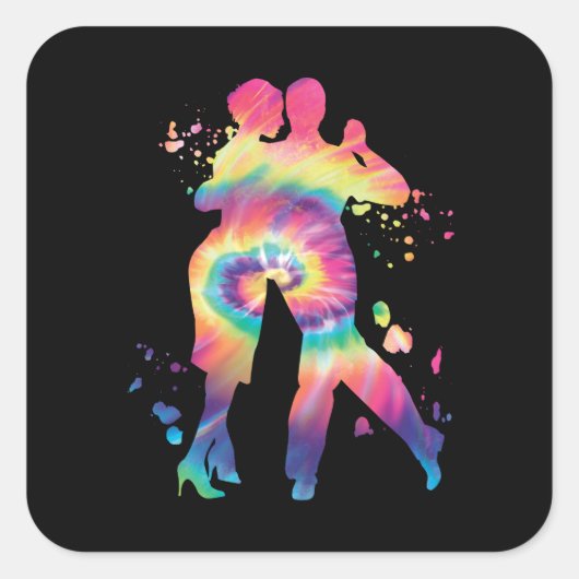 Tango Argentino Dancing Milonga Vals Vierkante Sticker (Voorkant)
