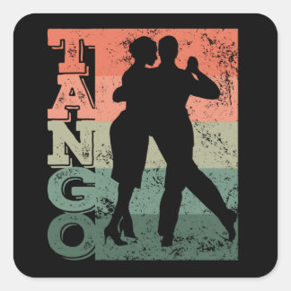 Tango Argentino Retro Vintage Tango Vals Tango Vierkante Sticker