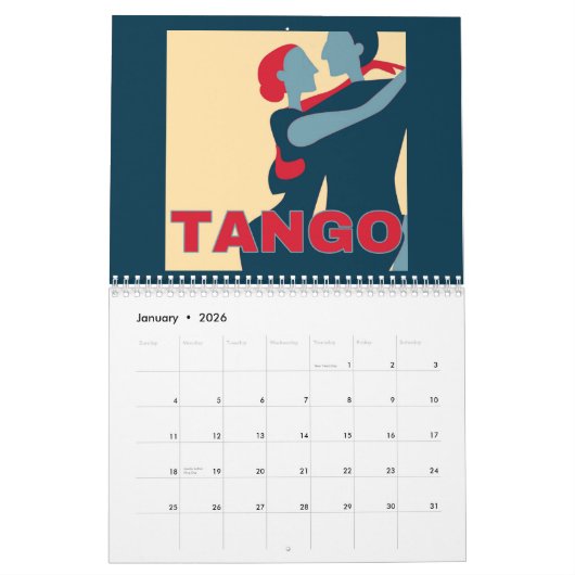 Tango Art Only 2025 Twee pagina's Medium Kalender (Jan 2026)