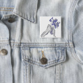 Tango azul vierkante button 5,1 cm (In situ)