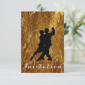 Tango Ball Carnival Dance Party Molten Gold Glam Kaart (Staand voorkant)
