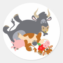 Tango! (cartoon stier en koe) sticker