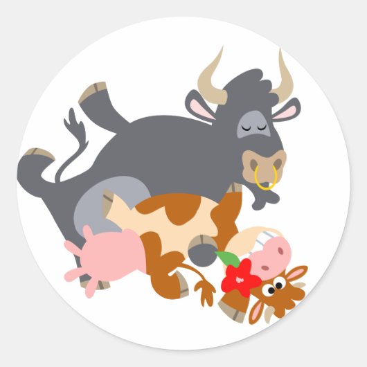 Tango! (cartoon stier en koe) sticker (Voorkant)