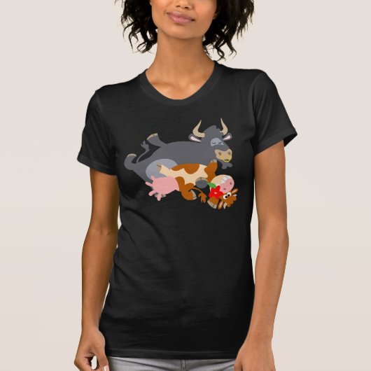 Tango! (cartoon stier en koe) vrouwen T-shirt (Voorkant)