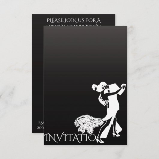 Tango Classic Dance Black Gray Ombre Kaart (Voorkant / Achterkant)