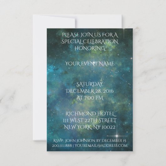 Tango Classic Dance Personalized Glam Galaxy Kaart (Achterkant)