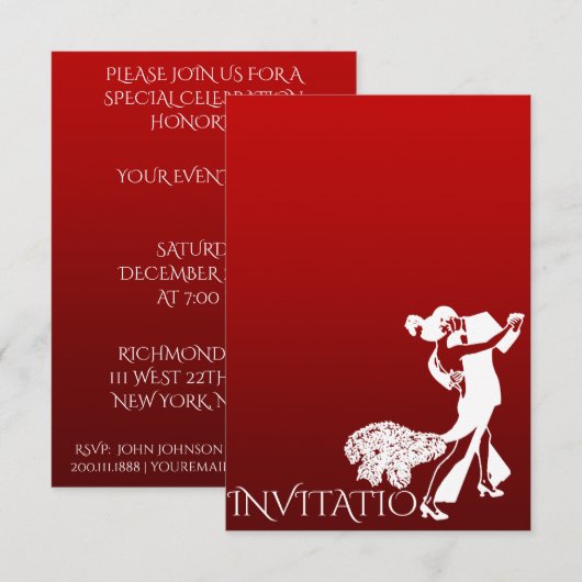 Tango Classic Dance Personalized Red Wine Field Kaart (Voorkant / Achterkant)