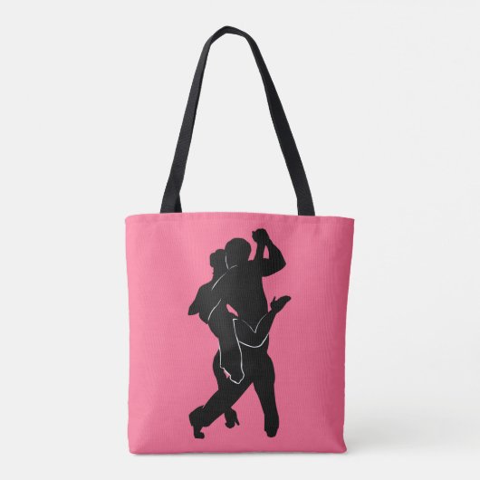 Tango Couple Pink Canvas tas - Uw kleuren (Achterkant)