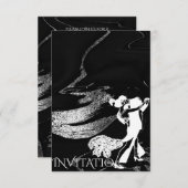 Tango Dance Art Nouveau Black Marble Kaart (Voorkant / Achterkant)