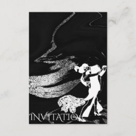 Tango Dance Art Nouveau Black Marble Kaart