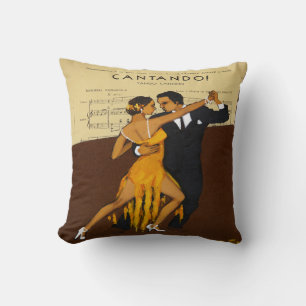 Tango Dance Couple Vintage Poster Print Kussen
