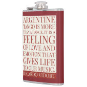 Tango Dance geeft leven aan onze muziek Quote Heupfles (Links)