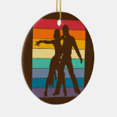 Tango Dance Instructor Distress Retro Keramisch Ornament (Rechts)