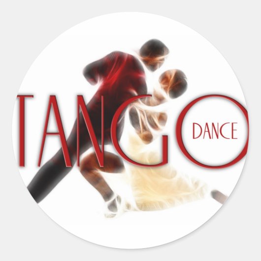 Tango Dance rojo Ronde Sticker (Voorkant)