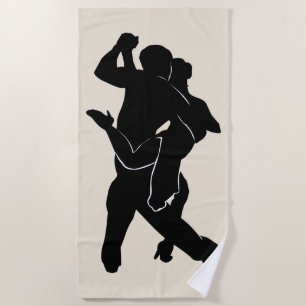 Tango Dancer Couple Beach Towel Custom Colors Strandlaken