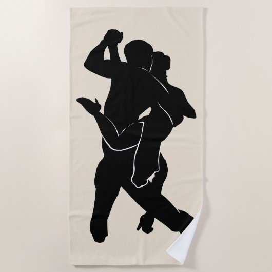 Tango Dancer Couple Beach Towel Custom Colors Strandlaken (Voorkant)