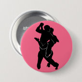 Tango Dancer Couple Pink Button - Uw kleur (Voorkant /achterkant)