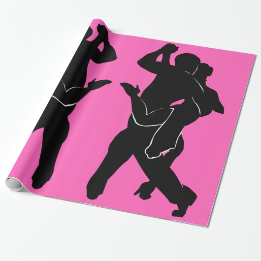 Tango Dancer Pink Wrapping Paper Kies kleur Cadeaupapier (Uitgerold)