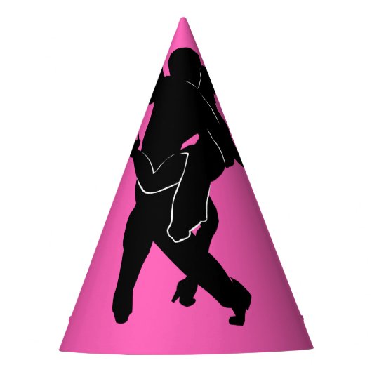 Tango Dancer Roze Papier Party Pet Kies Kleur Feesthoedjes (Voorkant)