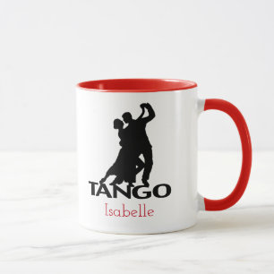 Tango Dancers Ballroom Silhouet gepersonaliseerd Mok