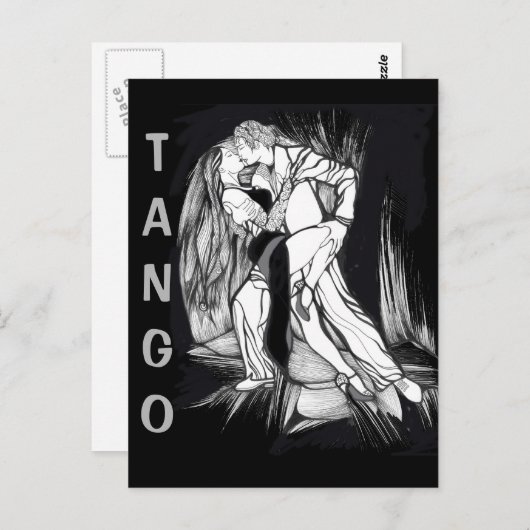 Tango Dancers Briefkaart (Voorkant / Achterkant)