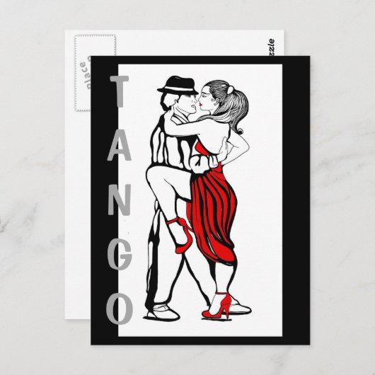 Tango Dancers Briefkaart (Voorkant / Achterkant)