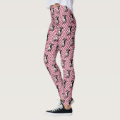 Tango Dancers Burgundy en White Geometric Leggings (Links)