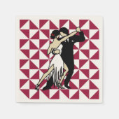 Tango Dancers Burgundy en White Geometric Servet (Voorkant)