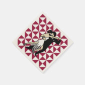 Tango Dancers Burgundy en White Geometric Servet (Hoek)