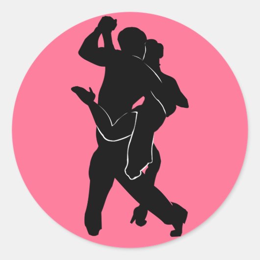 Tango Dancers Couple Sticker - Aangepaste kleuren (Voorkant)