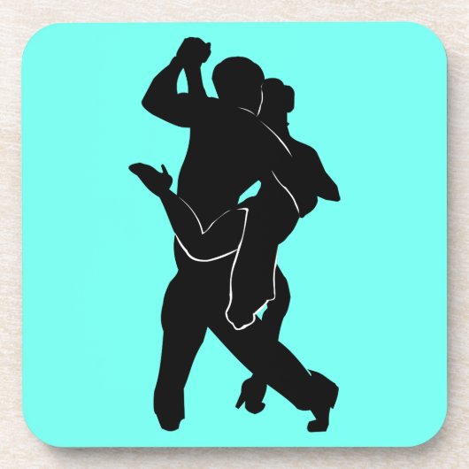 Tango Dancers Couple Turquoise Onderzetter Uw kleu (Voorkant)