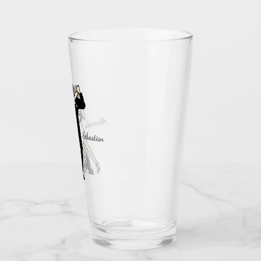 Tango Dancers Glass, met Retrostijl Glas (Links)