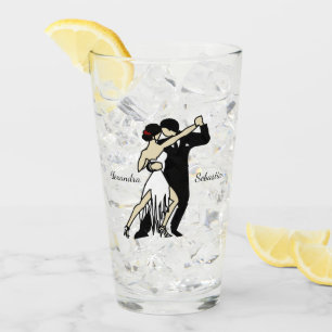 Tango Dancers Glass, met Retrostijl Glas