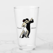 Tango Dancers Glass, met Retrostijl Glas (Voorkant)