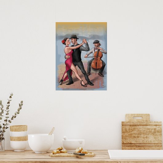 Tango Dancers – Handgetekende kunst Poster (geen t (Keuken)