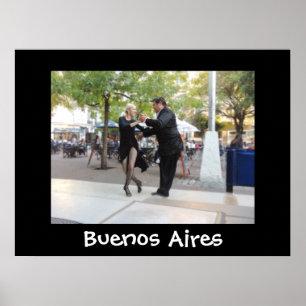 Tango Dancers in Plaza Dorrego Poster