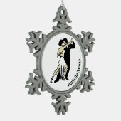 Tango Dancers in  stijl Tin Sneeuwvlok Ornament (Links)