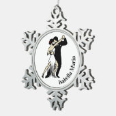 Tango Dancers in stijl Tin Sneeuwvlok Ornament (Rechts)