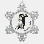 Tango Dancers in stijl Tin Sneeuwvlok Ornament (Voorkant)